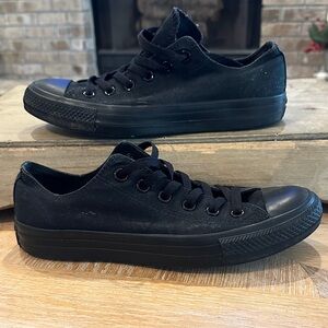 Converse All-Black Canvas Sneakers for Men (size 7) or Women (size 9)